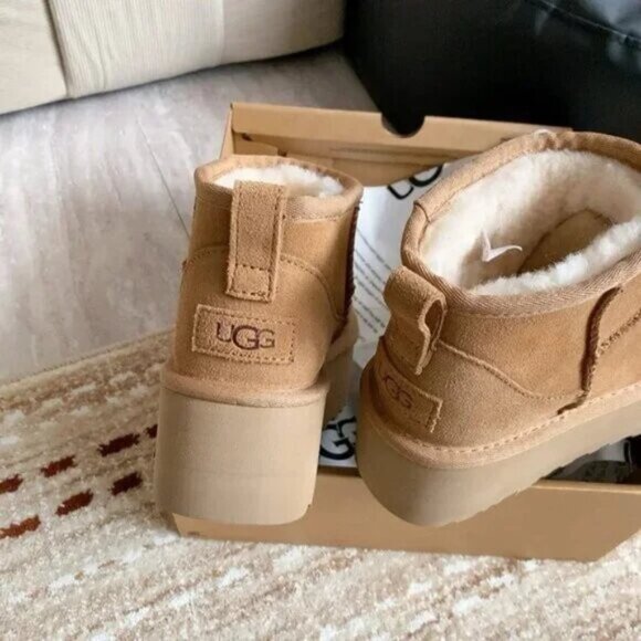UGG Chestnut Brown Classic Ultra Mini Platform Boot - Picture 4 of 5